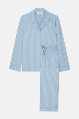 Luxury Blue Striped Women's Pyjamas | PLUSH