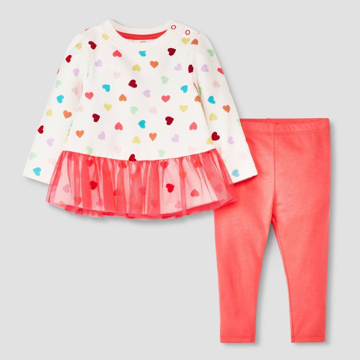 Baby Girls' Tutu Fleece Top & Bottom Set - Cat & Jack™ Cream | Target