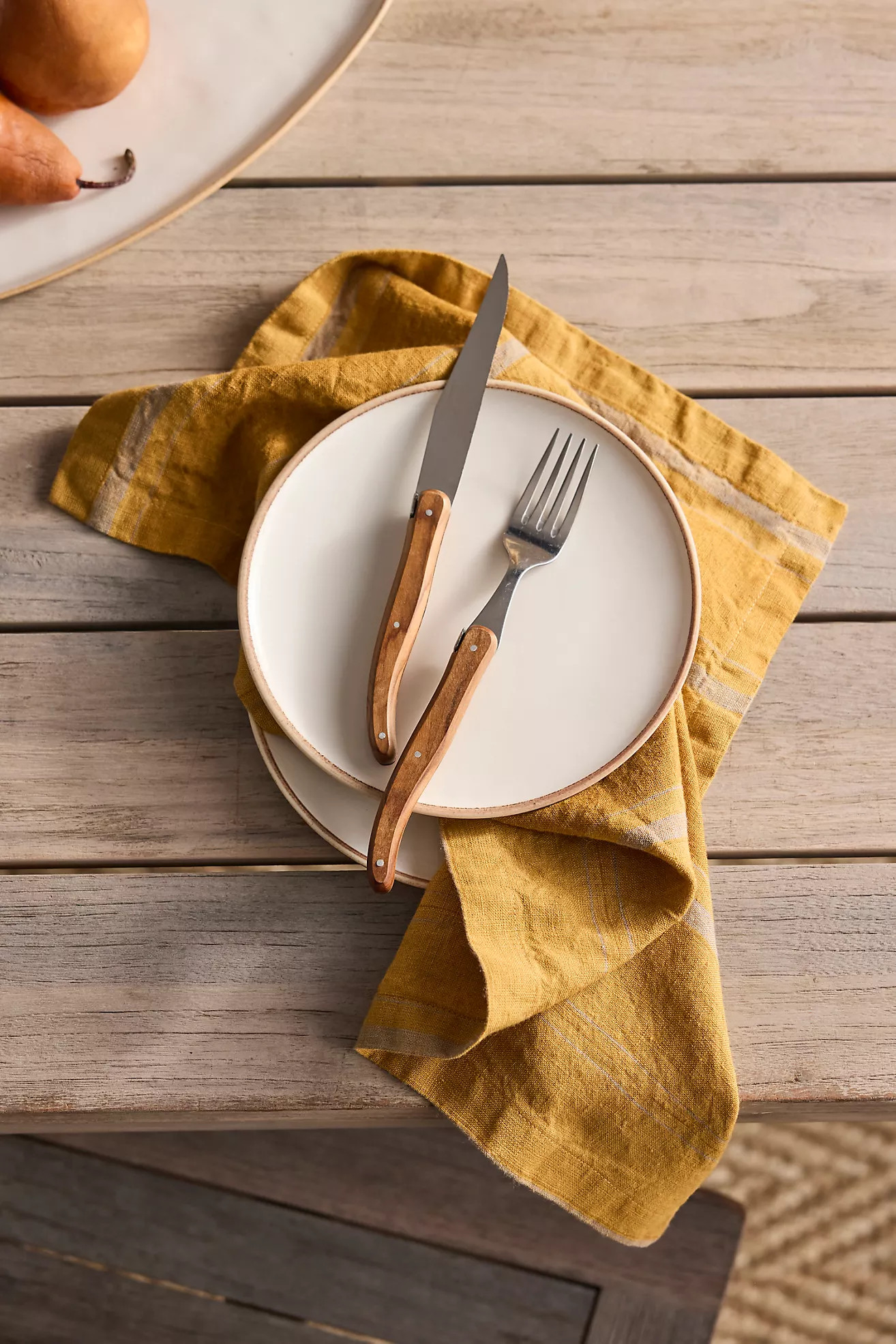 Amber Stripe Linen Napkins, Set of 2 | Terrain