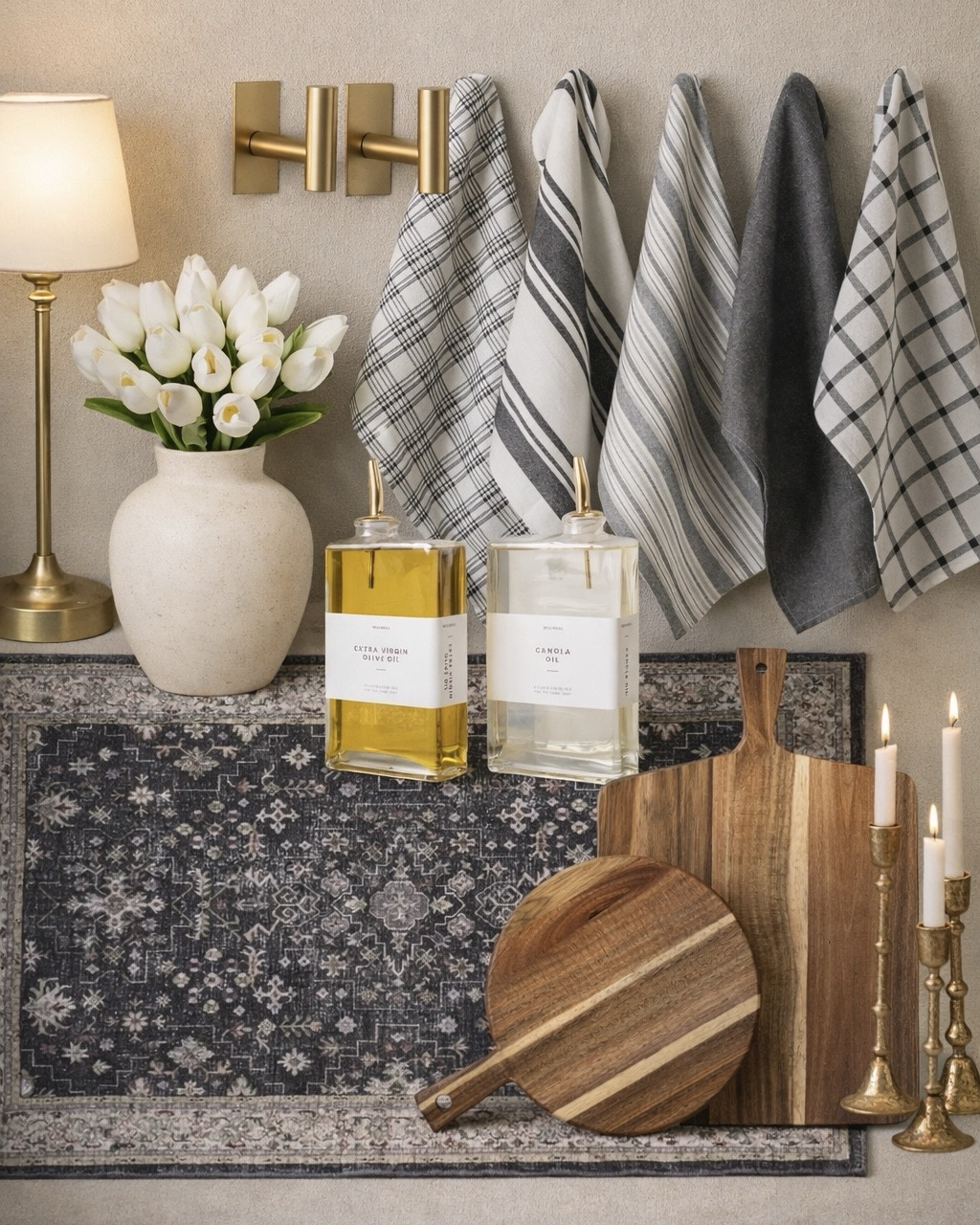 Elevated Neutral Kitchen Finds from Amazon 

Follow @farmtotablecreations on Instagram for daily home inspiration 🤍

These are the little kitchen details that make your space feel warm, layered, and high-end without the high price. From the soft patterned towels to the gorgeous wood boards and brass accents, every piece adds texture, function, and that cozy designer touch I’m always chasing. I especially love styling a small lamp and fresh florals on the counter — it instantly makes the kitchen feel inviting and finished. Everything here is from Amazon and such an easy upgrade for spring refresh season.

#amazonhome #amazonfinds #kitchendecor #kitchenfinds #kitchenaccessories #cuttingboards #kitchentowels #counterdecor #oilbottle #candlesticks #homedecor #neutraldecor

#LTKSaleAlert #LTKHome