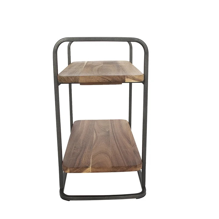 Better Homes & Gardens Rectangle Two-Tier Wood Serving Tray, 14.29" L x 7.08" W, Gray | Walmart (US)