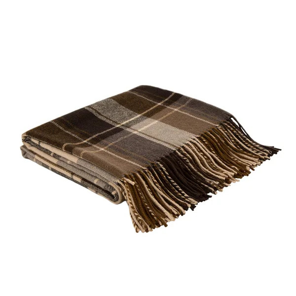 Glitzhome 50 x 60 Plaid Woven Throw - Yellow/Brown Plaid | Bed Bath & Beyond