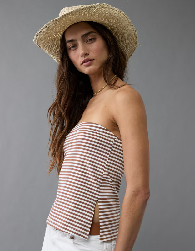 AE Main Squeeze Side Slit Tube Top | American Eagle Outfitters (US & CA)