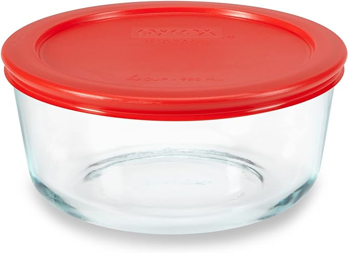 Pyrex Simply Store Glass Food Storage Container, Snug Fit Non-Toxic Plastic BPA-Free Lids, Freeze... | Amazon (US)