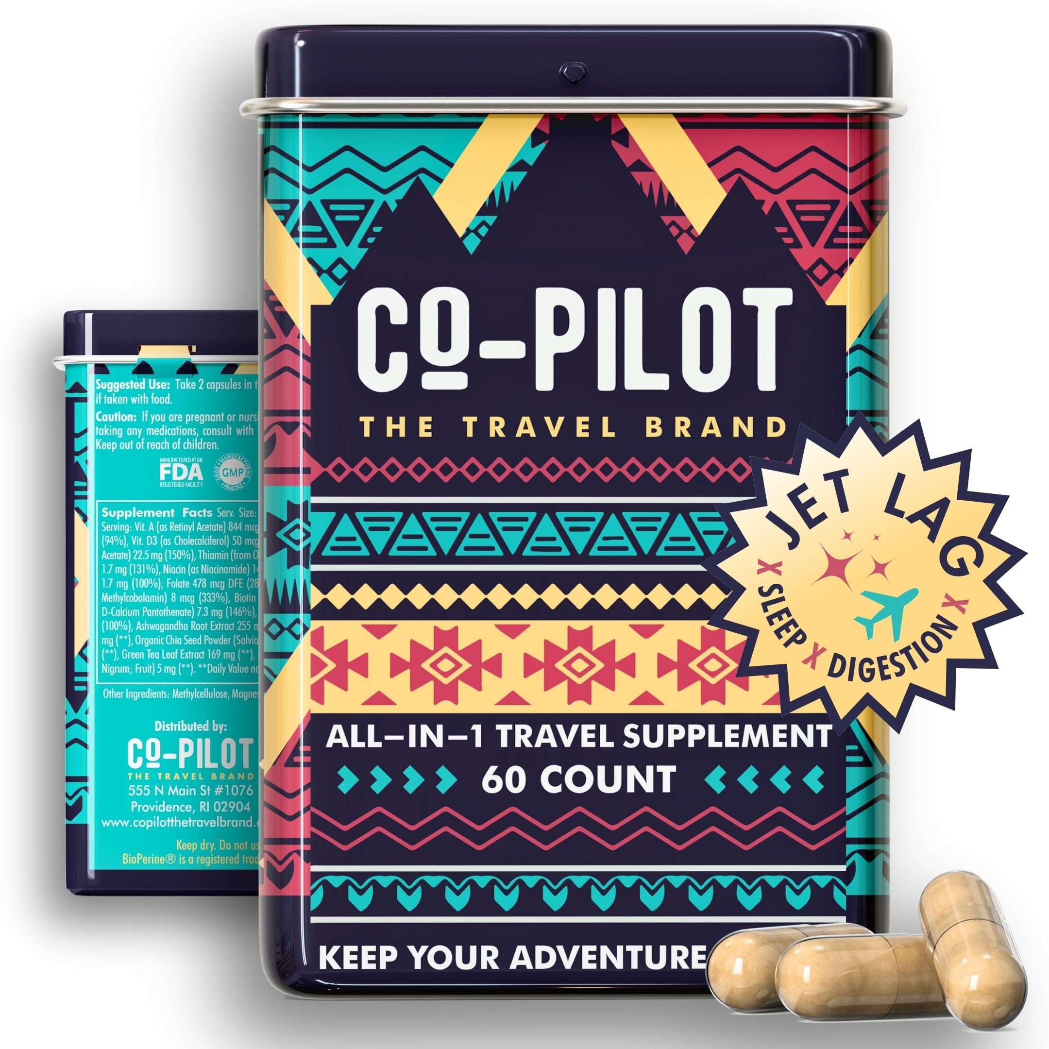 Travel Jet Lag Prevention + Immunity, Energy, Digestion Support, Better Sleep & Mood with Chia, A... | Amazon (US)