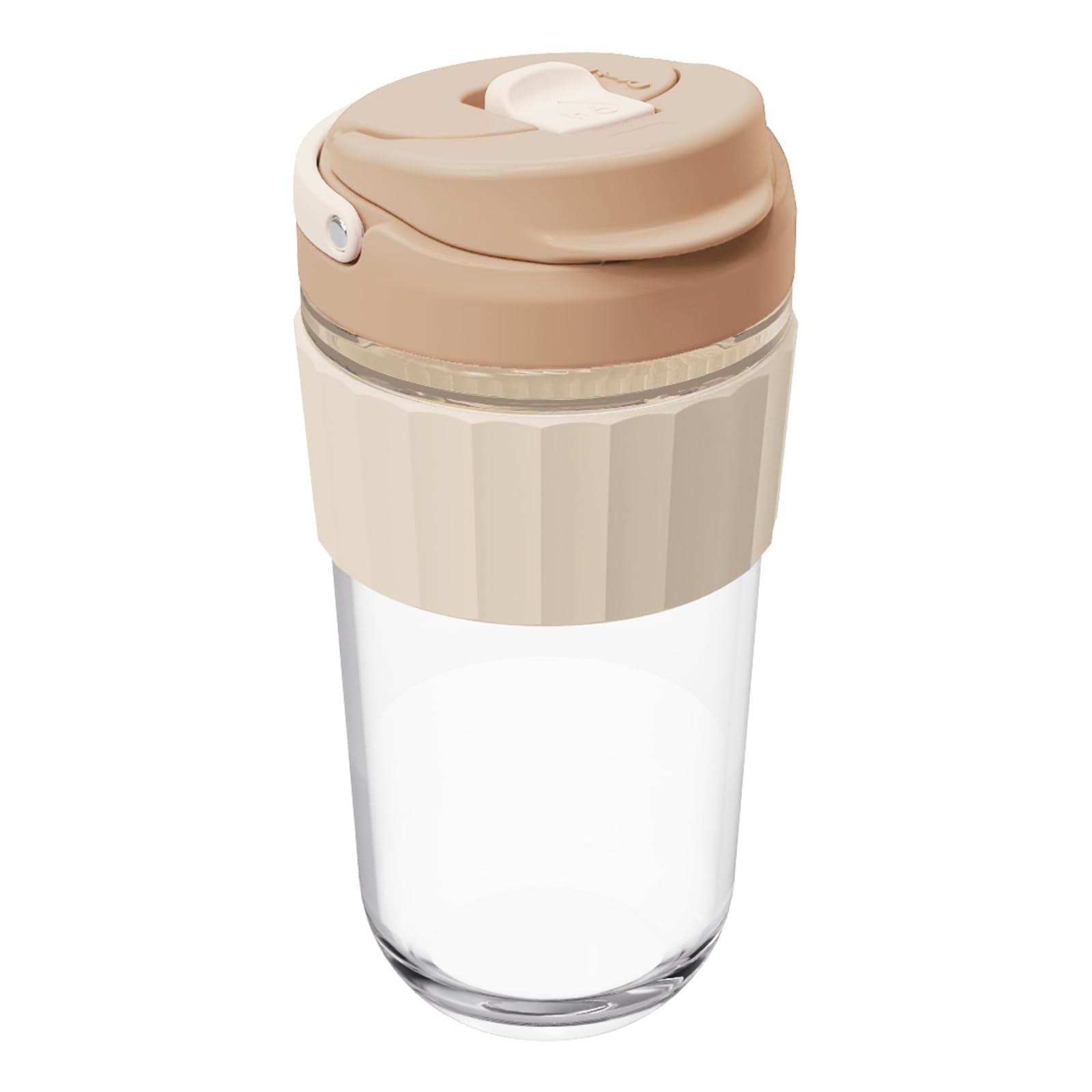 Leak-proof Glass Coffee Mug with Lid Lock, 17 oz Reusable Coffee Cup with Handle, BPA-free, Micro... | Amazon (US)