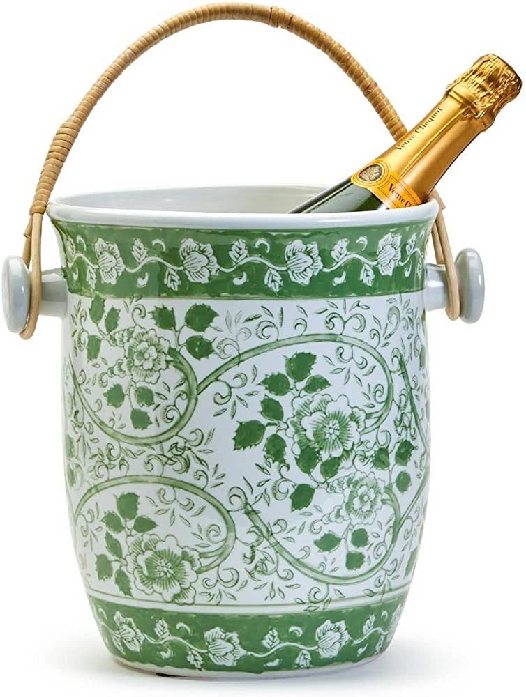 Two's Company Countryside Cooler Bucket with Woven Cane Handles | Amazon (US)