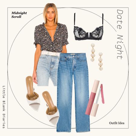 A date night look with Madewell denim - petite jeans and sexy going out top
