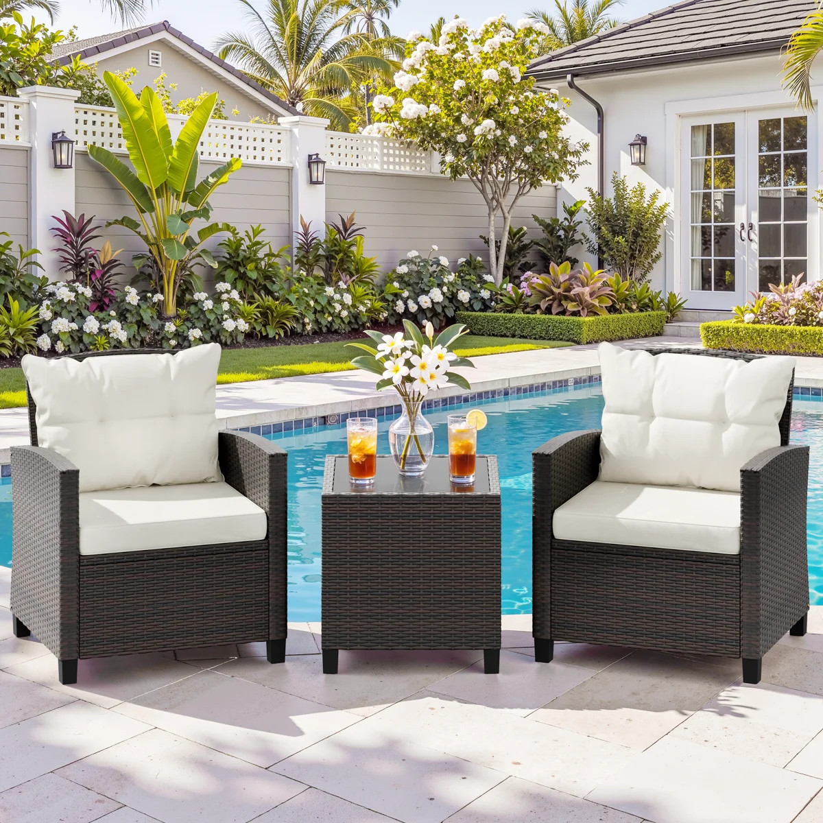 Arlayne 2-Person Outdoor Patio Seating Group with Cushions | Wayfair North America