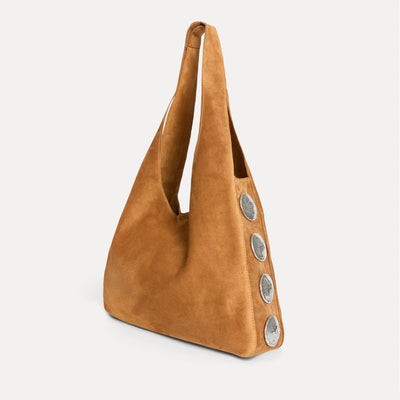 Rhea Hobo Bag Tan Suede | Streets Ahead Inc