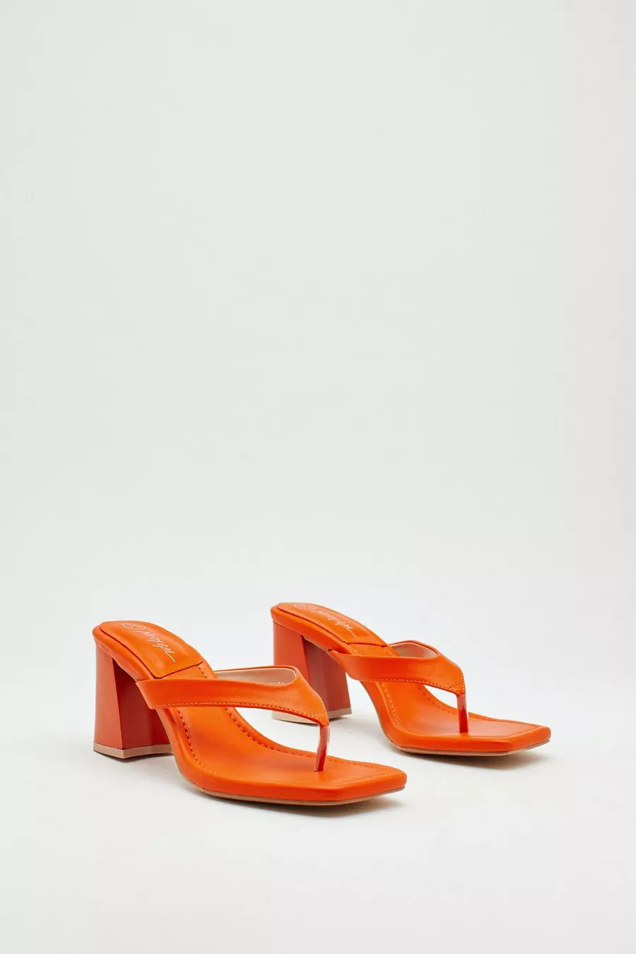 Faux Leather Toe Thong Heels | Nasty Gal (US)