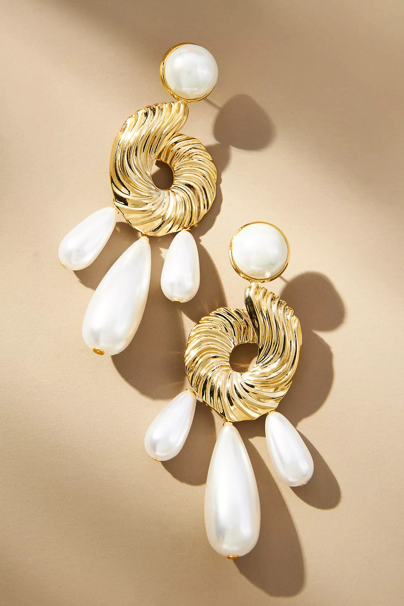 Twisted Metal Pearl Drop Earrings | Anthropologie (US)