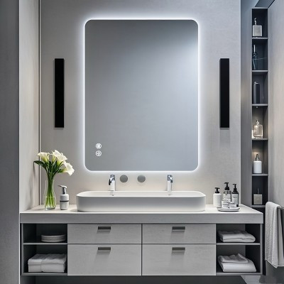 GDFStudio Buffy 30" x 40" LED Bathroom Mirror with Anti-Fog Backlit and Dimmable Lighting, Clear | Target