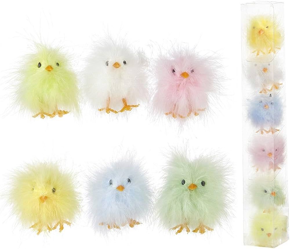 RAZ Imports Boxed Assorted Fluffy Chicks, 3 inches, Box of 6 | Amazon (US)