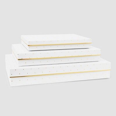 White with Gold Dot Shirt Boxes Set of 3 - Sugar Paper&#8482; | Target