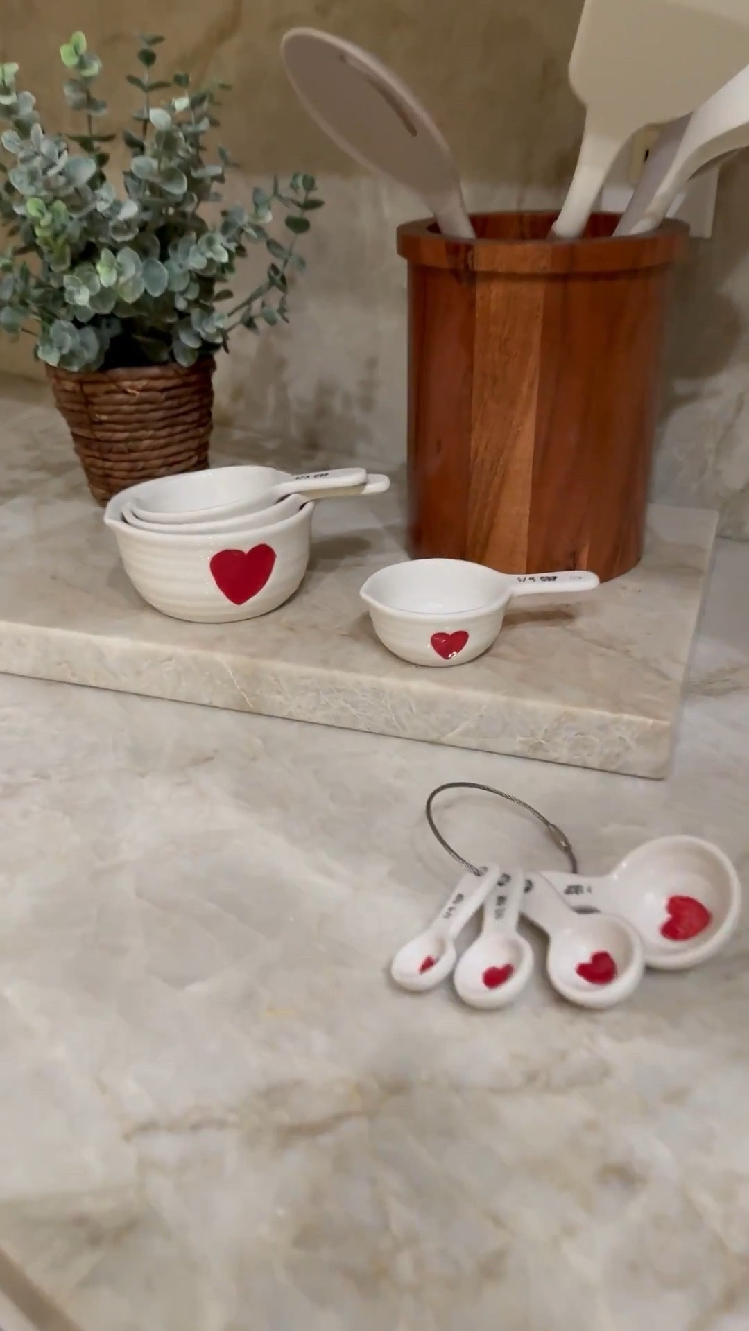 The cutest heart measuring cups and spoons for Valentine’s Day decor. These make a great gift. ￼kitchen valentines decor

#LTKdayinmylife #LTKValentine #LTKHome