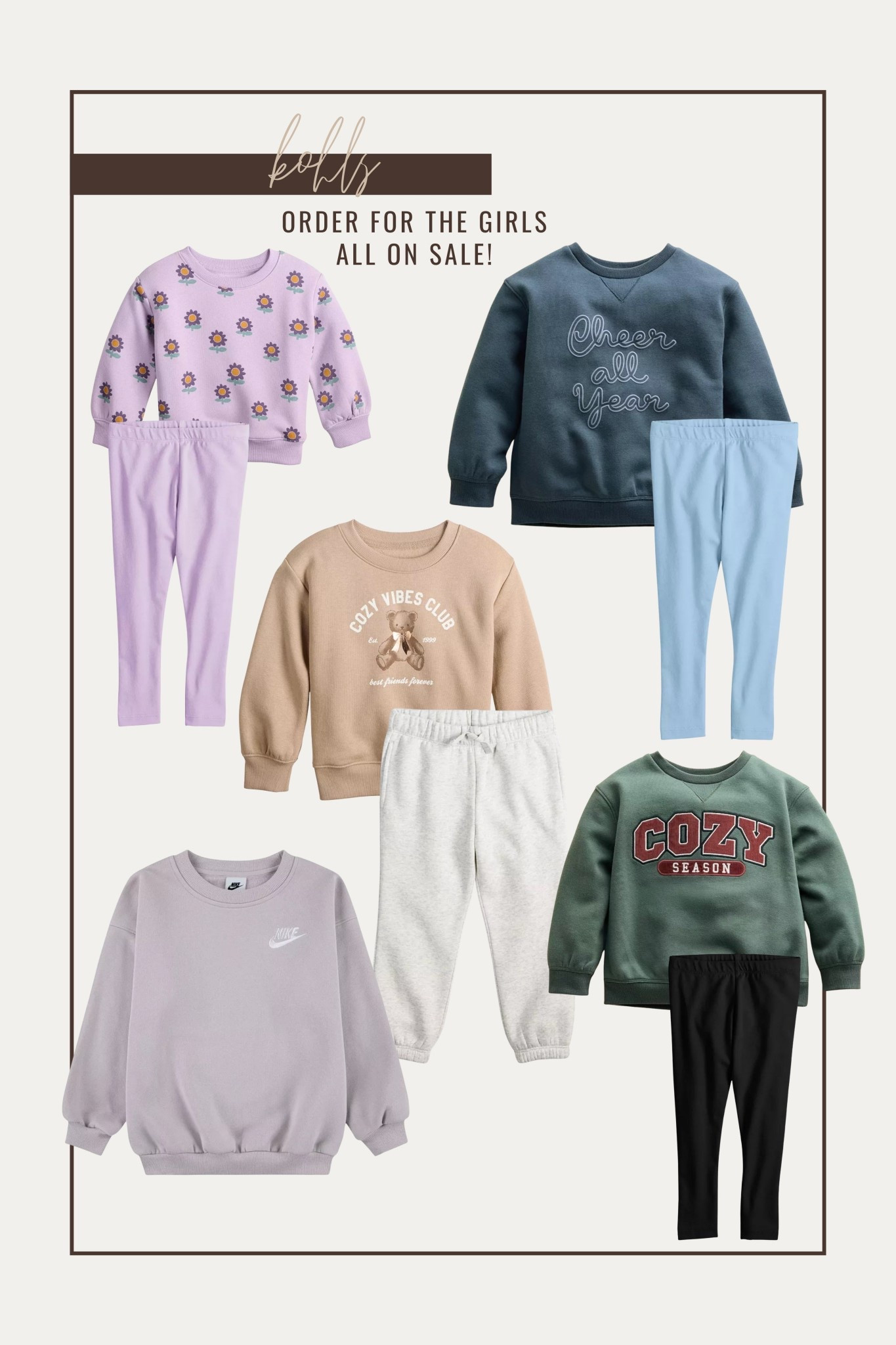Kohls sale!! Order of matching outfits for the girls! Obsessed with the sweatshirts we get from Kohls every year!! 

Baby sweatshirt, teddy bear sweatshirt, bear sweater, Ralph Lauren Christmas, cozy vibes, little co, little co by Lauren Conrad, Nike sale, Nike sweatshirt, toddler sweatshirt, little girl sweatshirts, toddler joggers, baby joggers, baby leggings, toddler leggings, kohls, Christmas sweatshirts

#LTKHoliday #LTKKids #LTKBaby