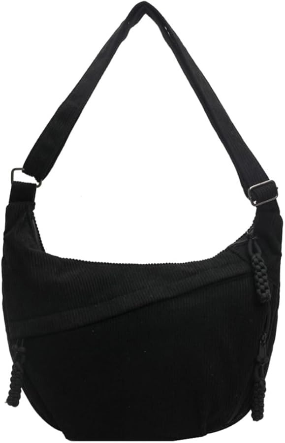 Hobo Bag for Women Men Crescent Shoulder Bag Retro Nylon Canvas Crossbody Bag Slouchy Corduroy Du... | Amazon (US)