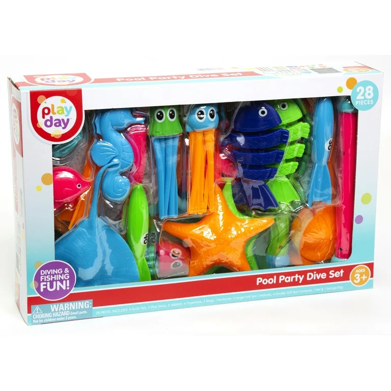 Play Day 28-Piece Pool Party Deluxe Dive Set | Walmart (US)