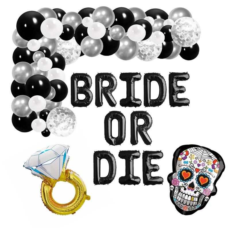 Bride or Die Balloon Decoration Set Halloween Bachelorette Party Decorations Banner/sign - Etsy | Etsy (US)