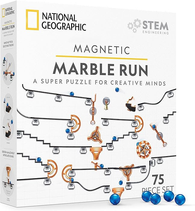 National Geographic Magnetic Marble Run - 75-Piece STEM Building Set for Kids & Adults with Magne... | Amazon (US)