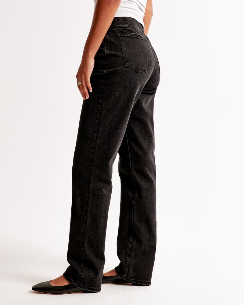 Women's Curve Love Mid Rise 90s Straight Jean | Women's Bottoms | Abercrombie.com | Abercrombie & Fitch (US)