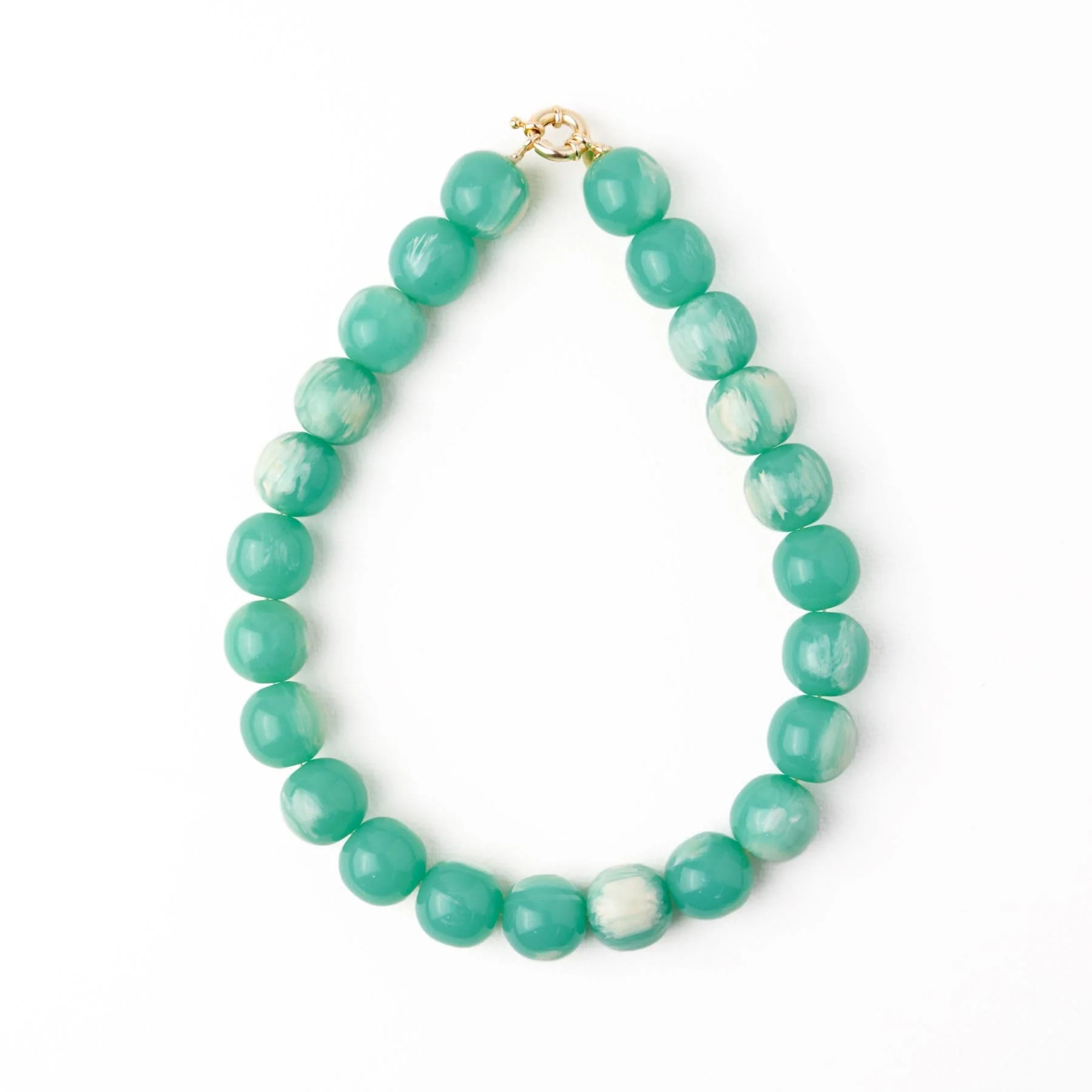Iris Large Resin Bead Necklace Aqua | INK+ALLOY
