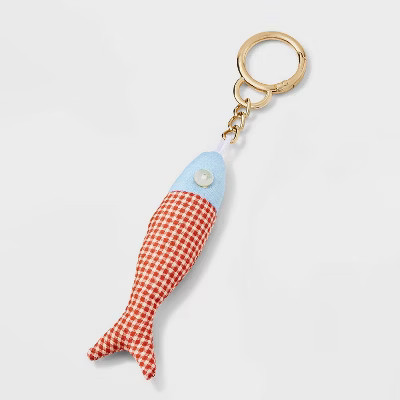 Fish Clip On Handbag Charm - Universal Thread™ Gingham Red | Target