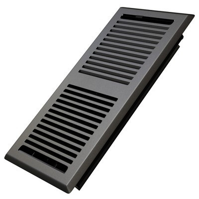 Home Intuition Contemporary 4 x 12 in. Decorative Floor Register Vent with Mesh Cover Trap, Dark Grey | Target