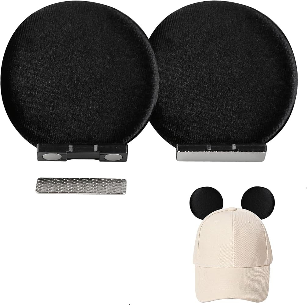Magnetic Mouse Ears for Hats, Removable Magnet Minni Ear for Cap, Clip-On Hat Accessory,Theme Par... | Amazon (US)