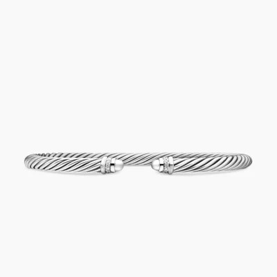 Classic Cable Bracelet in Sterling Silver with 18K Yellow Gold, Gold Domes and Diamonds, 5mm | David Yurman