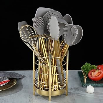 Berglander Gold Kitchen Utensils Set, 38 Pieces Non-Stick Silicone Cooking Utensils Set, Kitchen ... | Amazon (US)