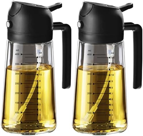 TrendPlain 16oz/470ml Glass Olive Oil Sprayer for Cooking – 2 in 1 Olive Oil Dispenser Bottle f... | Amazon (US)