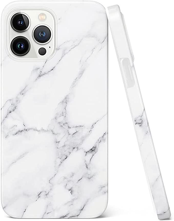 uCOLOR Case Compatible with iPhone 13 Pro Max 6.7 Inch 2021 White Marble Pattern Stylish Matt Hyb... | Amazon (US)