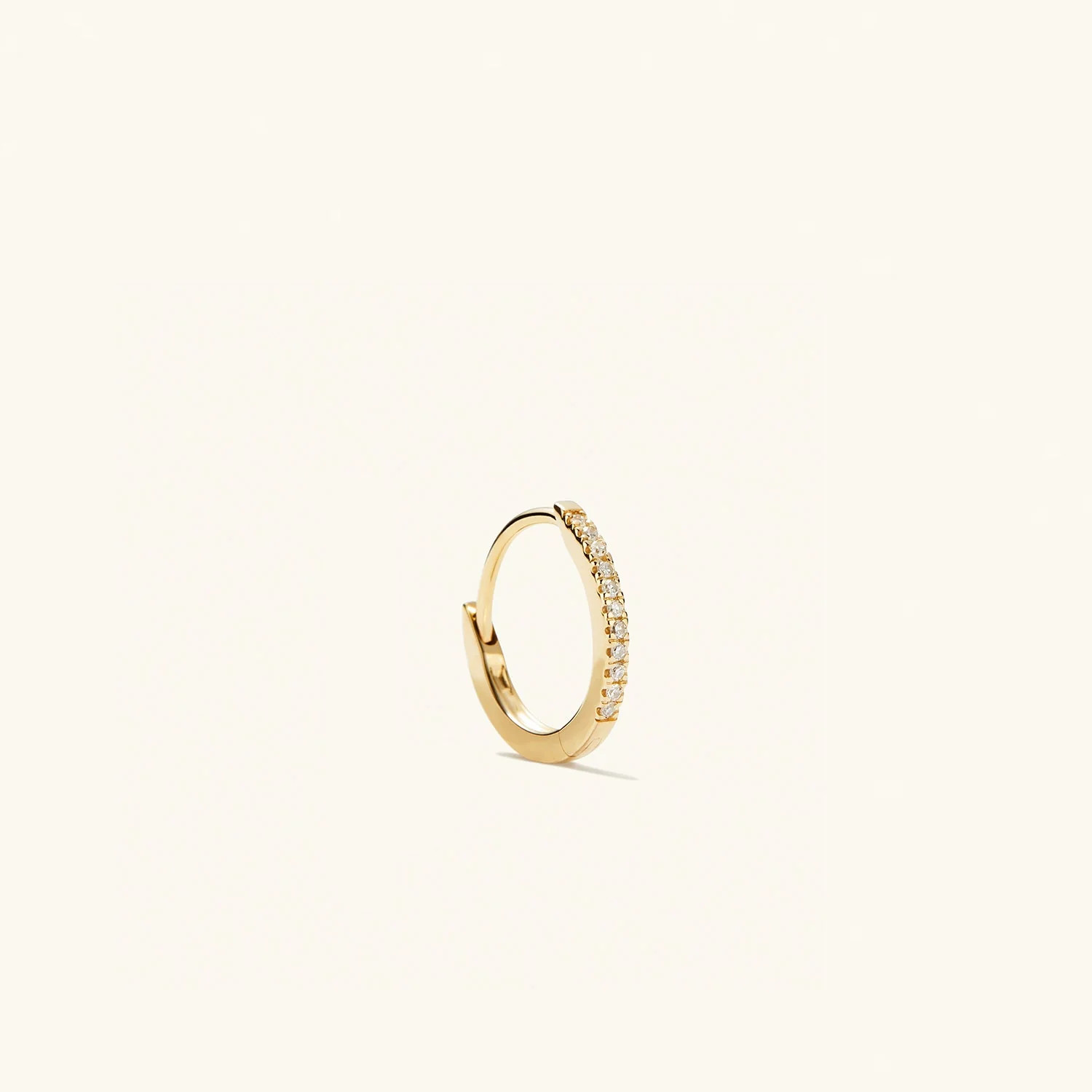 Single Pavé Diamond Huggie Hoop | Mejuri Fine Crew