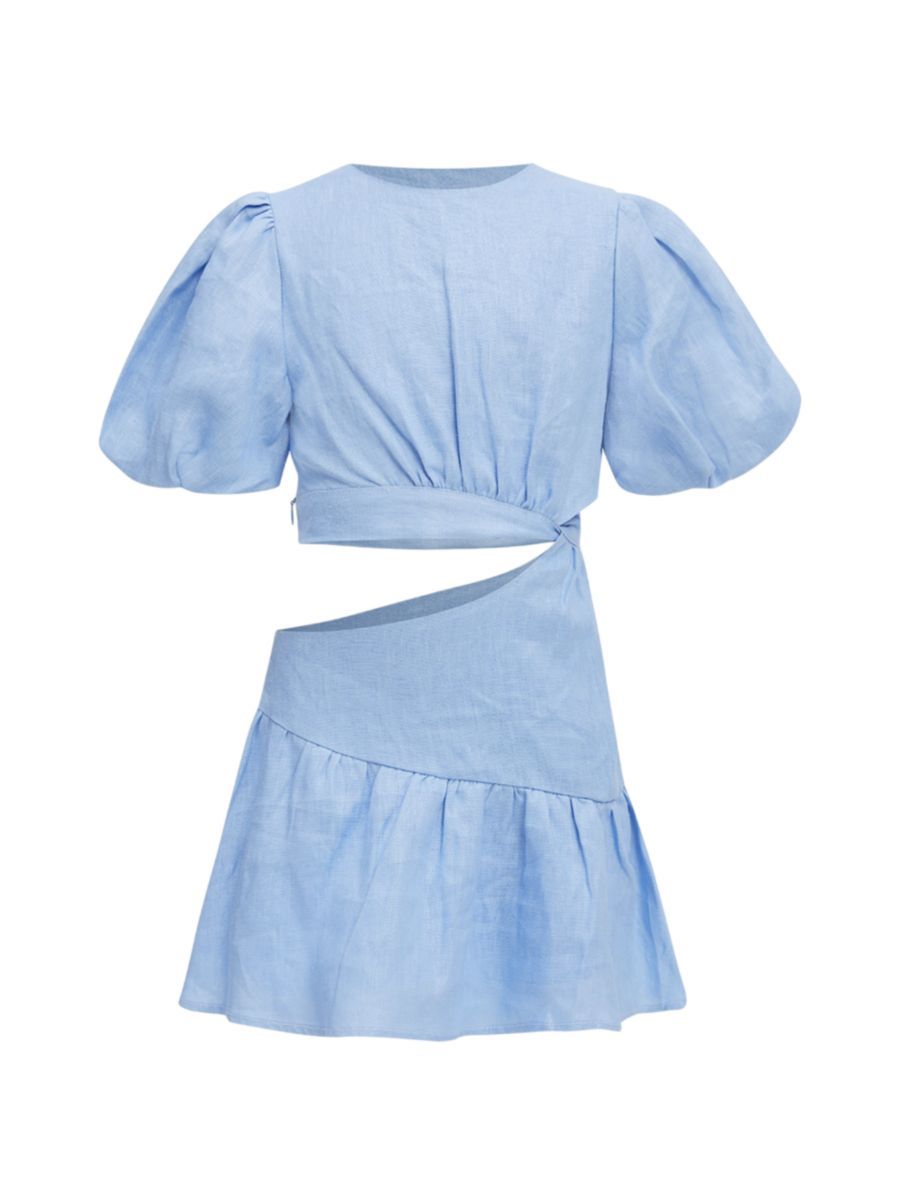 Girl's Mimi Cut-Out Linen Dress | Saks Fifth Avenue