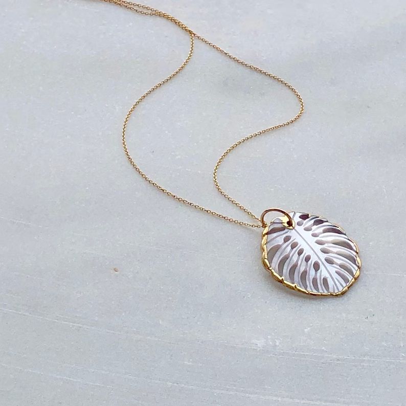 Gifts for her, Shell Leaf Pendant Necklace, Necklaces for Women, Shell Necklace, Charm Necklace, ... | Etsy (US)