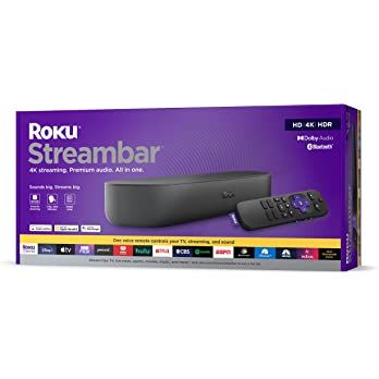 Roku Streambar | 4K/HD/HDR Streaming Media Player & Premium Audio, All In One, Includes Roku Voic... | Amazon (US)
