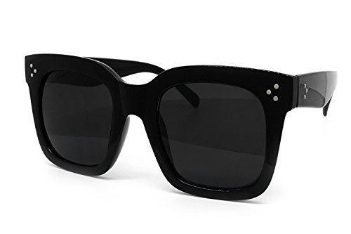 O2 Eyewear 7222 Premium Oversize XXL Women Men Mirror Fashion Sunglasses (Oversized, BLACK) | Amazon (US)