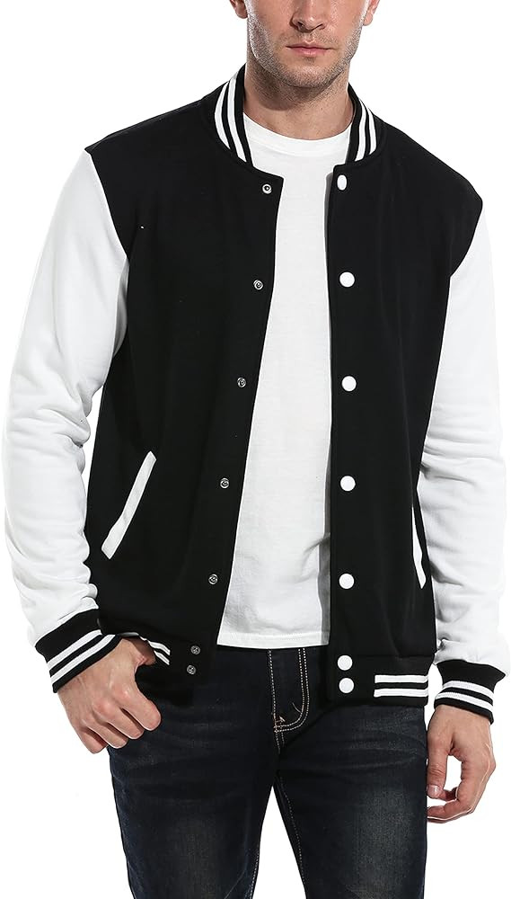 COOFANDY Mens Fashion Varsity Jacket Causal Slim Fit Cotton Bomber Jackets | Amazon (US)