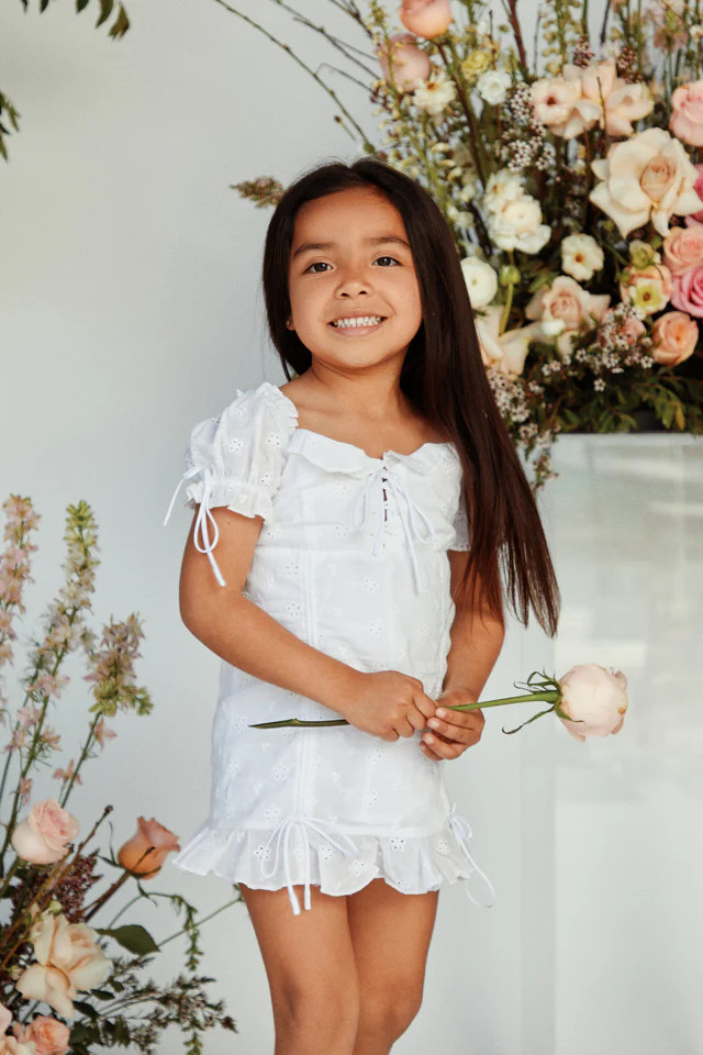 Miss Lola | Mini Daisy White Dress | MISS LOLA