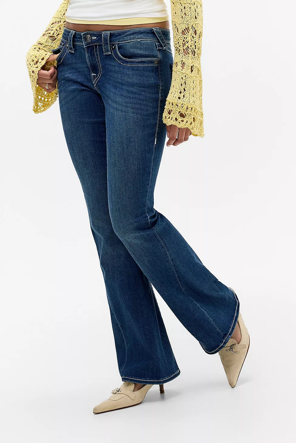 True Religion Joey Low Rise Flare Jeans | Urban Outfitters UK