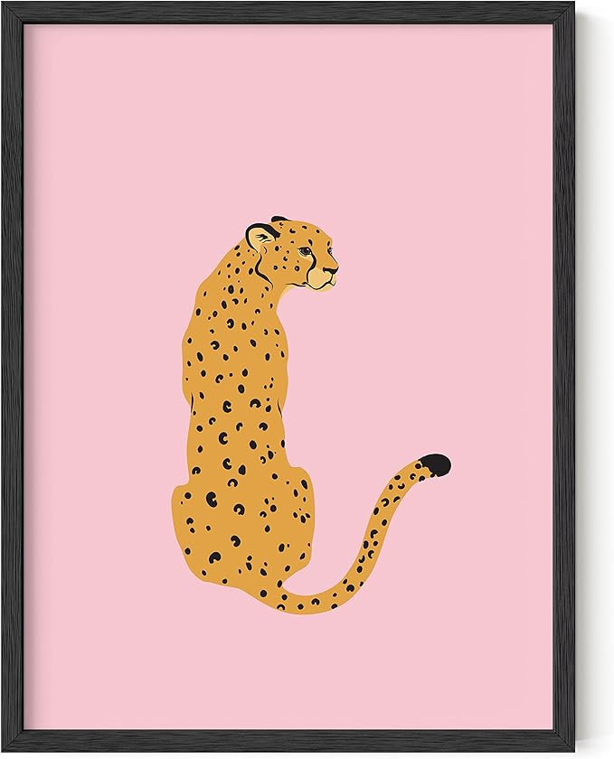 HAUS AND HUES Cheetah Print Wall Decor Pink Poster | Posters for Room Aesthetic Blush Pink Wall D... | Amazon (US)
