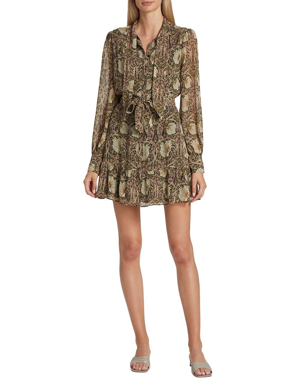 Vittoria Tie-Neck Floral Minidress | Saks Fifth Avenue