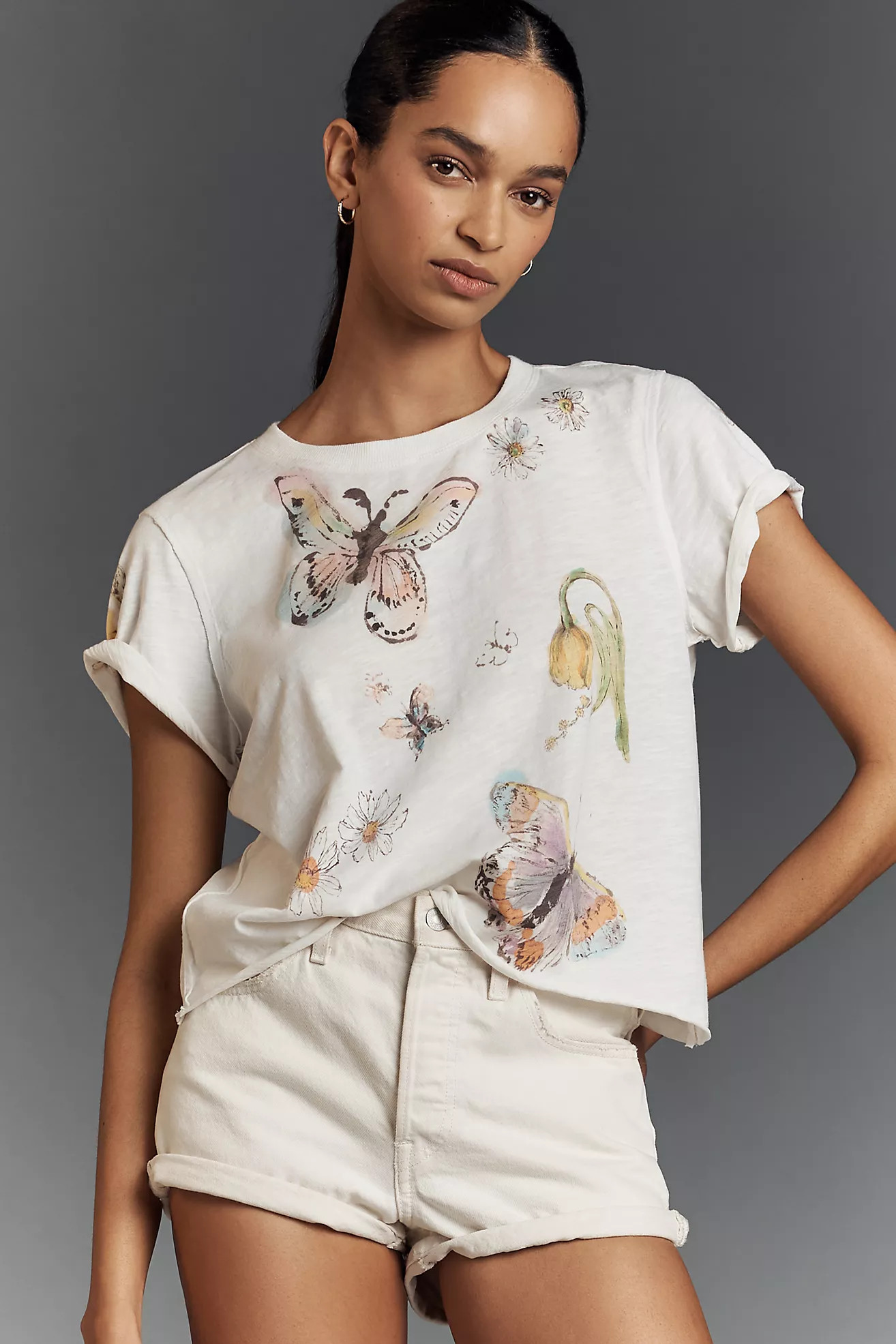 Swan Gossip x Anthropologie Crew-Neck Boxy Tee | Anthropologie (US)