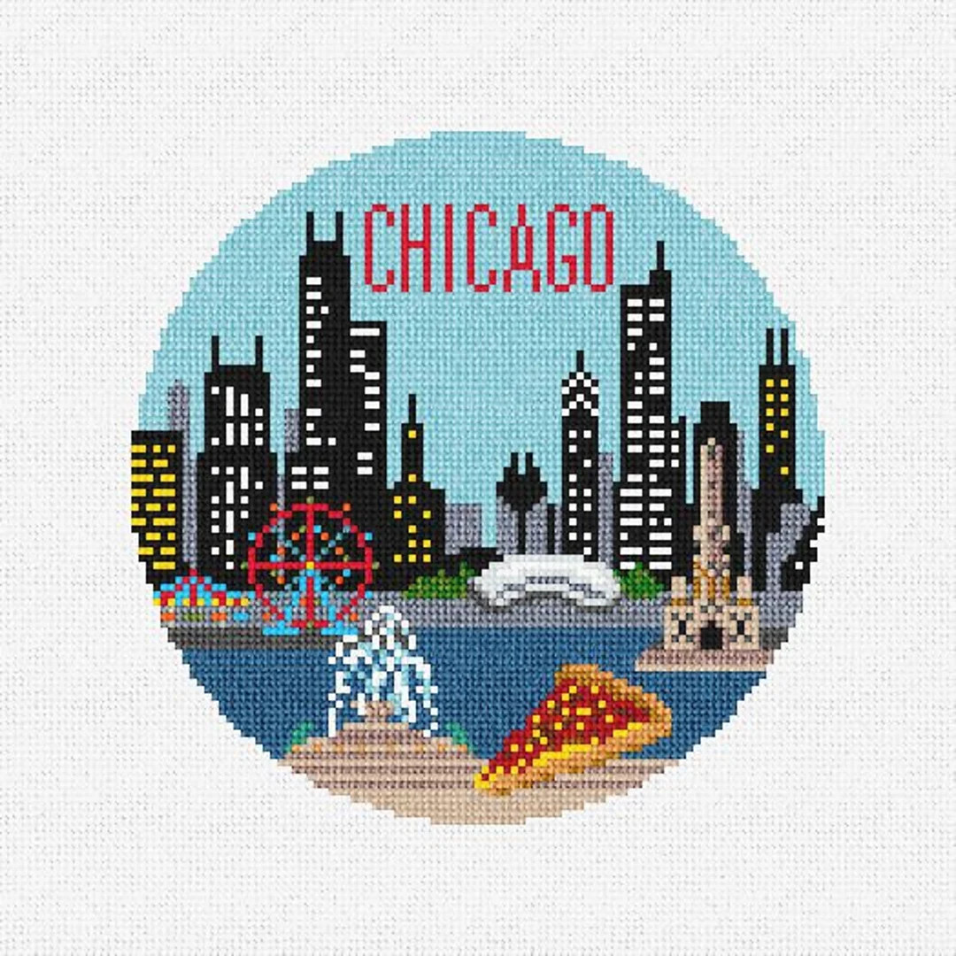 Chicago Needlepoint Christmas Ornament DIY Kit - Etsy | Etsy (US)