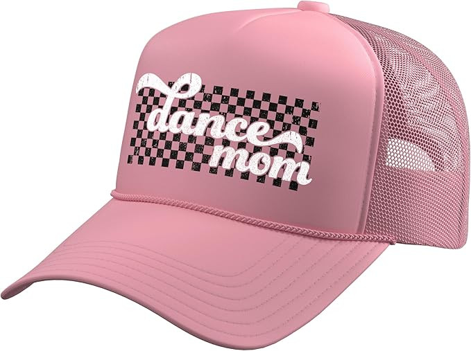 Dance Mom Mama Women Retro Checkered Mothers Day Vintage Trucker Hat with Adjustable Mesh Back | Amazon (US)