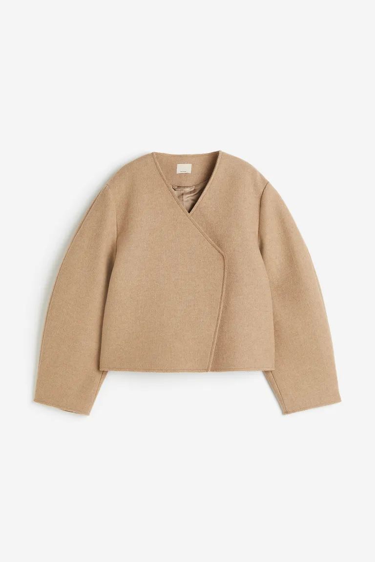 Wool-blend jacket - Beige - Ladies | H&M GB | H&M (UK, MY, IN, SG, PH, TW, HK)