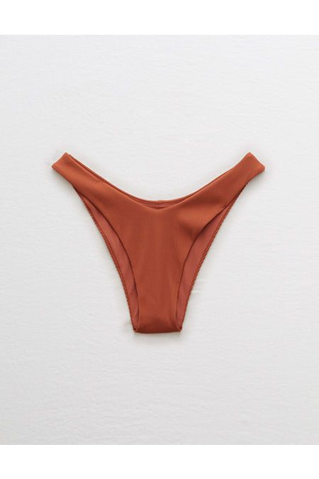 Aerie Ribbed Super High Cut Cheekiest Bikini Bottom Women's Canyon Creek S | American Eagle Outfitters (US & CA)