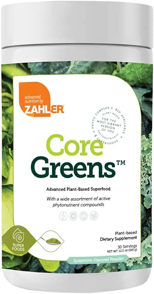Zahler Core Greens, Superfood Greens Powder Supplement, Plant-Based, Spirulina, Chlorophyll, Spec... | Amazon (US)